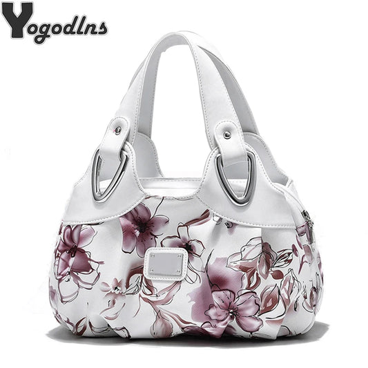 Luxury Flower Design Top-handle Ladies Handbag Women Shoulder Bags PU Leather Messenger Purse Bag Female Tote sac a main