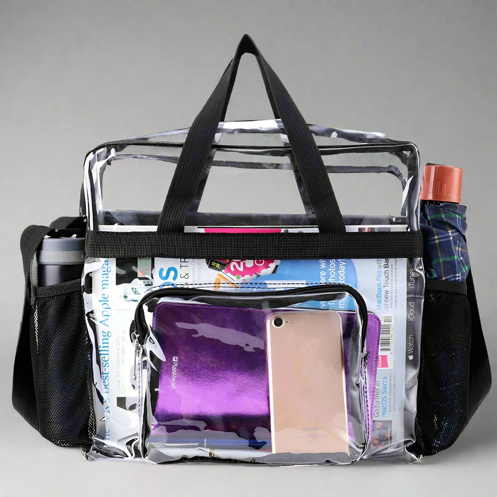 Transparent Shoulder Crossbody Bag Tote Satchel Large Capacity Clear Bag Shopping Handbag"