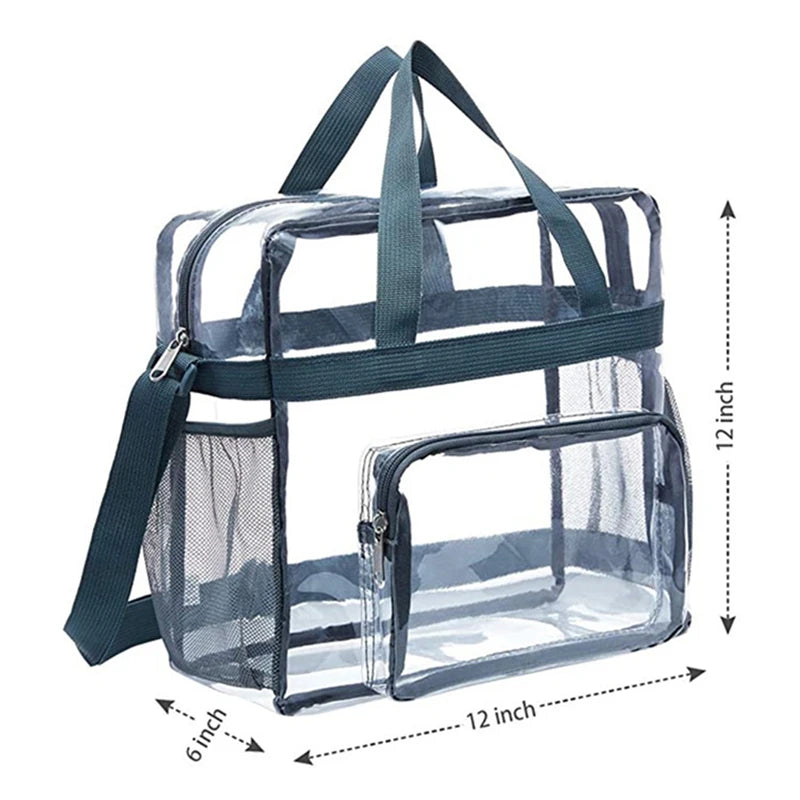 Transparent Shoulder Crossbody Bag Tote Satchel Large Capacity Clear Bag Shopping Handbag"