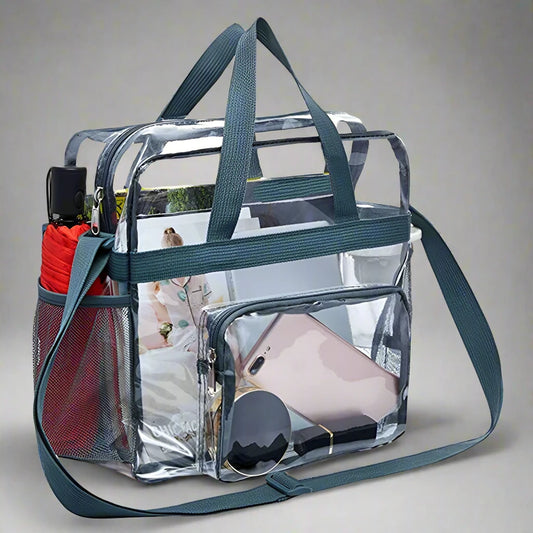 Transparent Shoulder Crossbody Bag Tote Satchel Large Capacity Clear Bag Shopping Handbag"